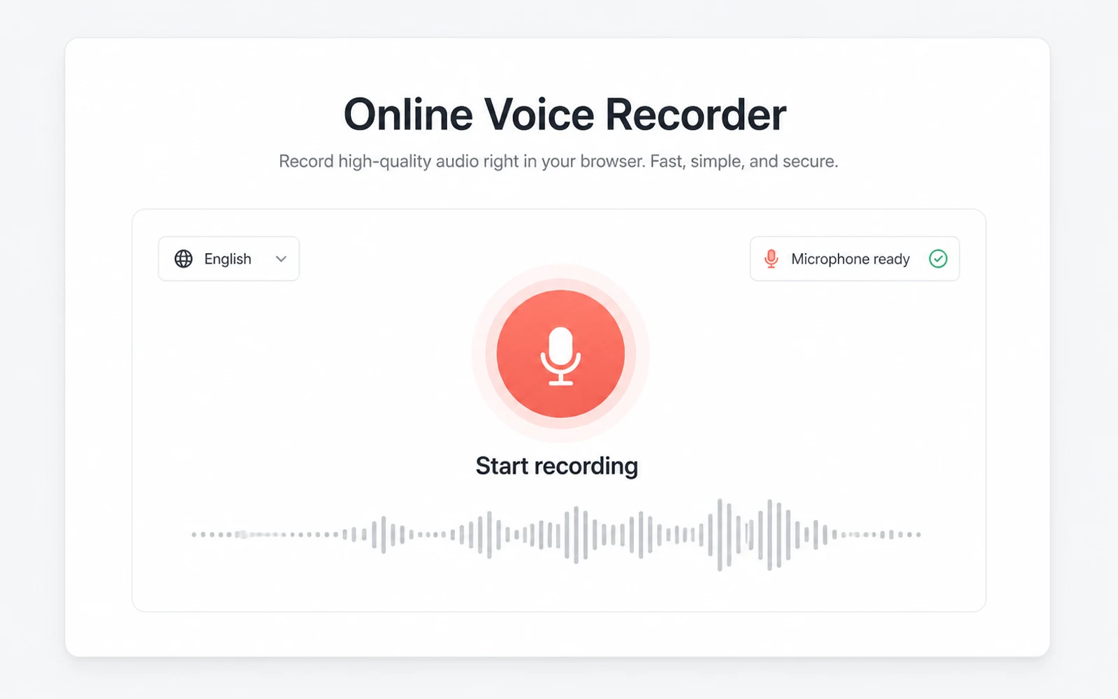 Browser voice recorder ready to use the microphone